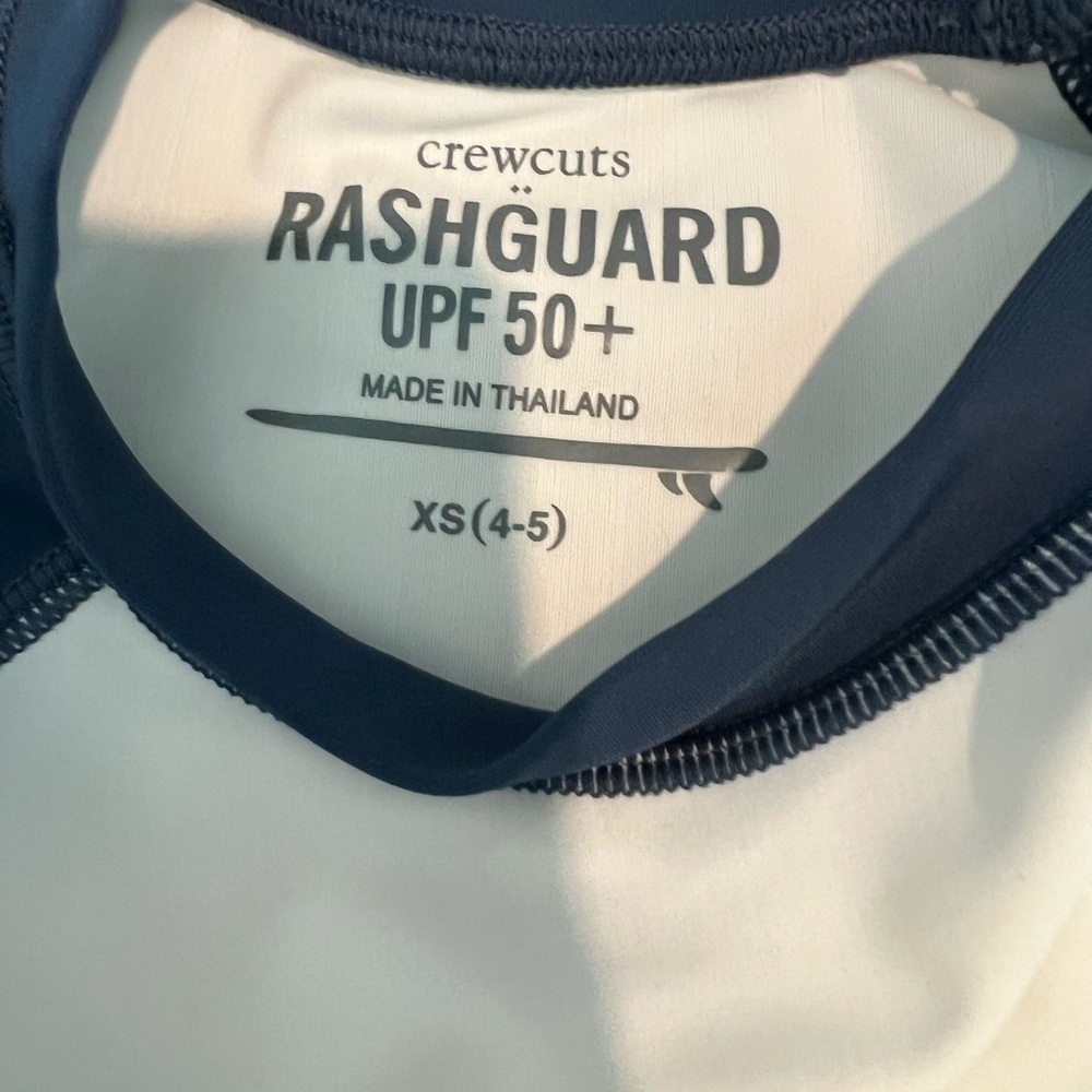 Crewcuts Navy and White UPF 50+ Rashguard Top - Picture 3 of 3